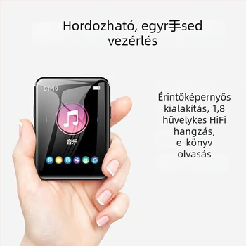 Bingjie X1 Bluetooth MP3 lejátszó TF-kártyával, támogatja az MP3/WMA/WAV/OGG audióformátumokat és AVI/WMV/FLV/AMV videókat, akár 60 órás lejátszás