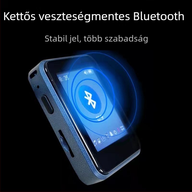 Bingjie X1 Bluetooth MP3 lejátszó TF-kártyával, támogatja az MP3/WMA/WAV/OGG audióformátumokat és AVI/WMV/FLV/AMV videókat, akár 60 órás lejátszás