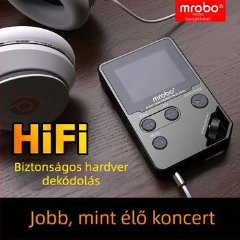 mrobo C5 MP3 lejátszó USB 3.0, MP3/WMA/WAV/OGG/FLAC/APE hangformátumok, AMV videó támogatás, TF kártya, 60 órás lejátszás