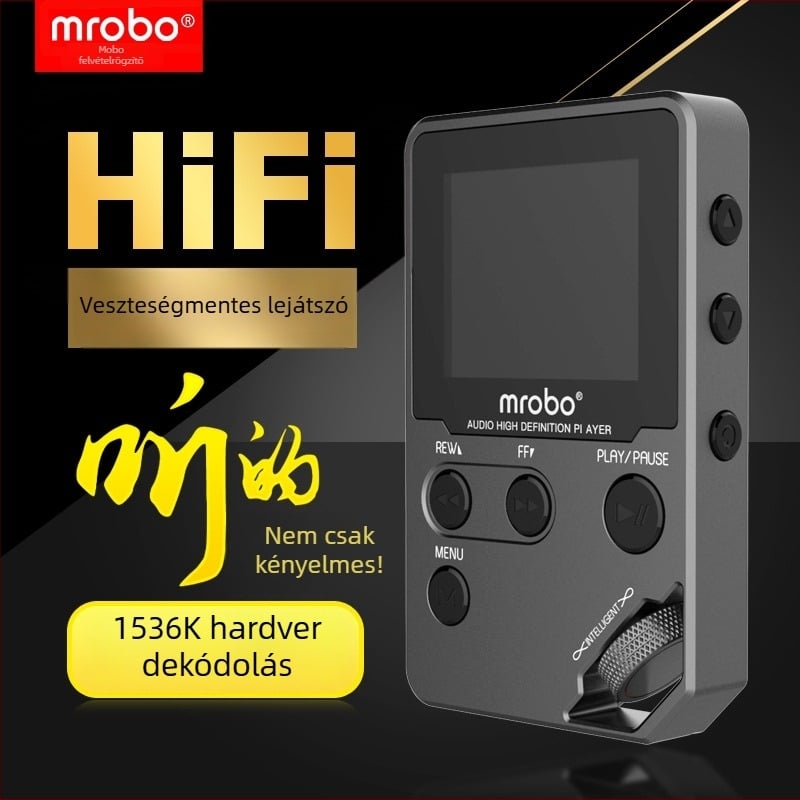 mrobo C5 MP3 lejátszó USB 3.0, MP3/WMA/WAV/OGG/FLAC/APE hangformátumok, AMV videó támogatás, TF kártya, 60 órás lejátszás