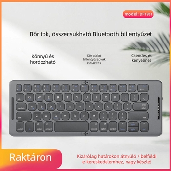 DF1901 Bluetooth összecsukható billentyűzet — ultra vékony, újratölthető, ergonómikus, kompatibilis okostelefonnal, táblagéppel, laptopokkal és számítógépekkel