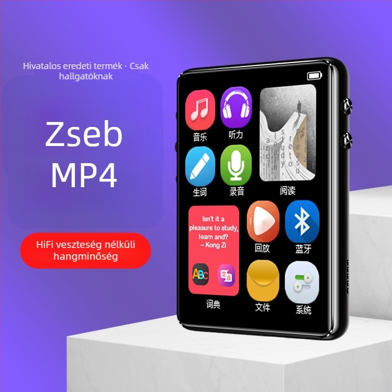 Érintőképernyős MP3 Bluetooth zenelejátszó angol–kínai szótárral, diák verzió, MP4 lejátszó, regényolvasó