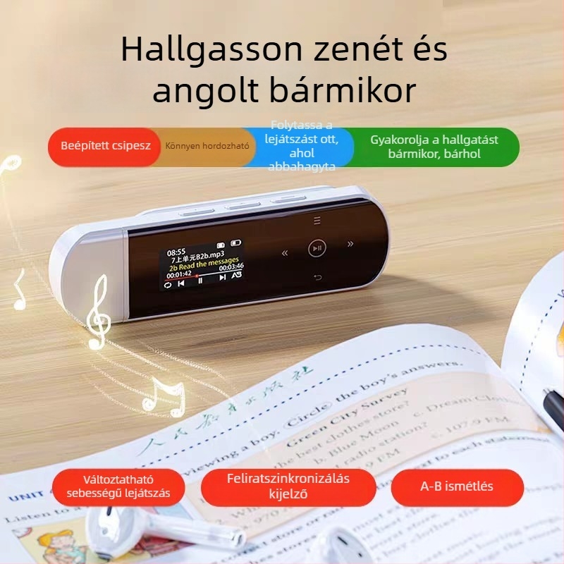 Ruizu X69 MP3/MP4 zenelejátszó diákoknak – angol hallgatási mód