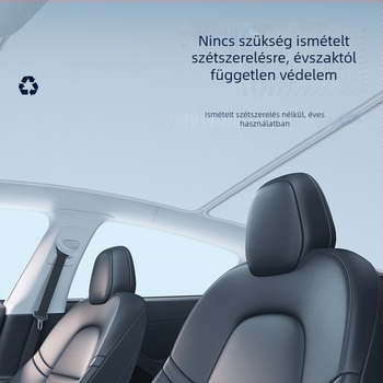 Nió L60 panoráma tetőhöz készült napvédő függöny, hálós anyag, beépített rögzítés, testreszabás elérhető, logó nyomtatás