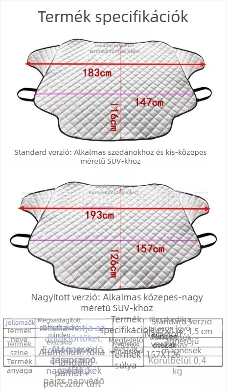 Autó napvédő és első szélvédő takaró – hőszigetelő védő
