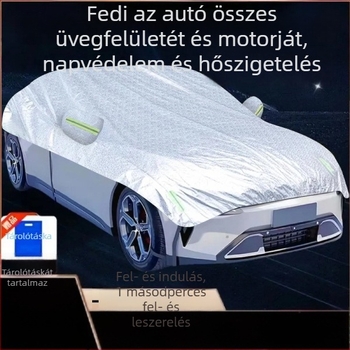 Autófélfedél napvédő és hőszigetelő tulajdonságokkal, univerzálisan vastagított minden évszakra