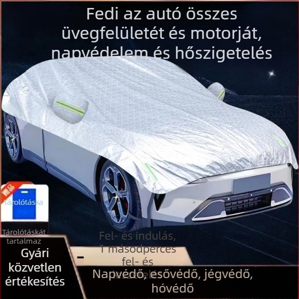 Autófélfedél napvédő és hőszigetelő tulajdonságokkal, univerzálisan vastagított minden évszakra