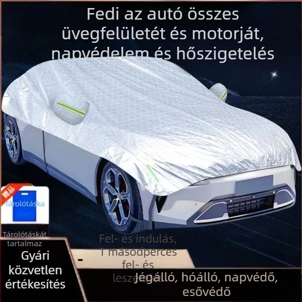 Autófélfedél napvédő és hőszigetelő tulajdonságokkal, univerzálisan vastagított minden évszakra