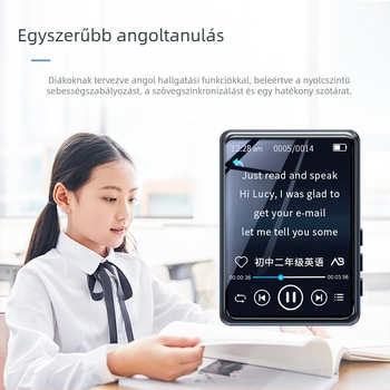 Mahdi M20 teljes képernyős MP3 lejátszó Bluetooth ébresztőóra, kompakt MP4/MP5, diákverzió, 2,4 hüvelykes kijelző