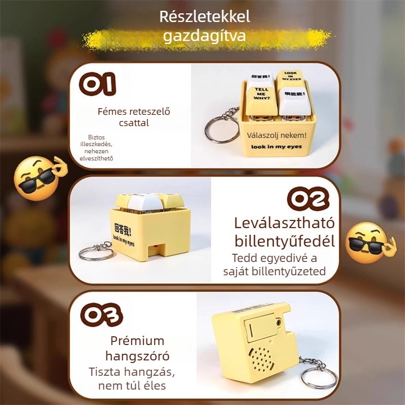 Kulcstartó – műanyag, rajzfilm stílus, IP státusz: nem engedélyezett
