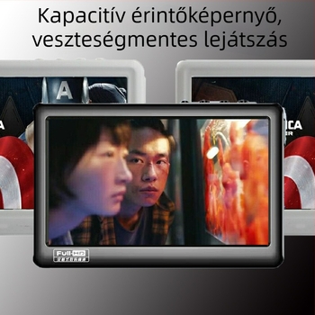 V5 MP4 lejátszó kapacitív érintőképernyővel, 1080p kijelzővel, TF-kártya támogatás, 3200mAh akkumulátor és e-könyv olvasás