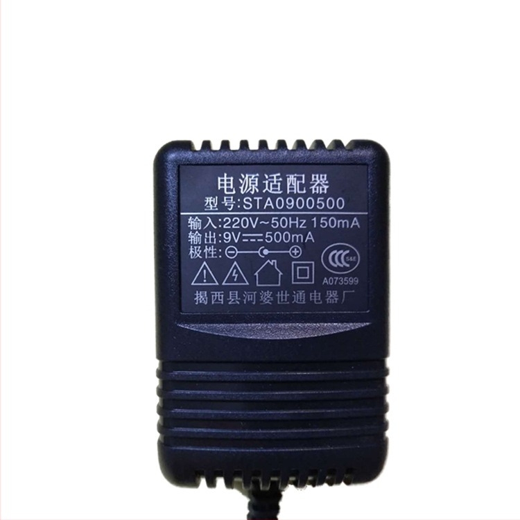 WorldCom STA1200500 elektromos orgona tápegység, 9V 500mA