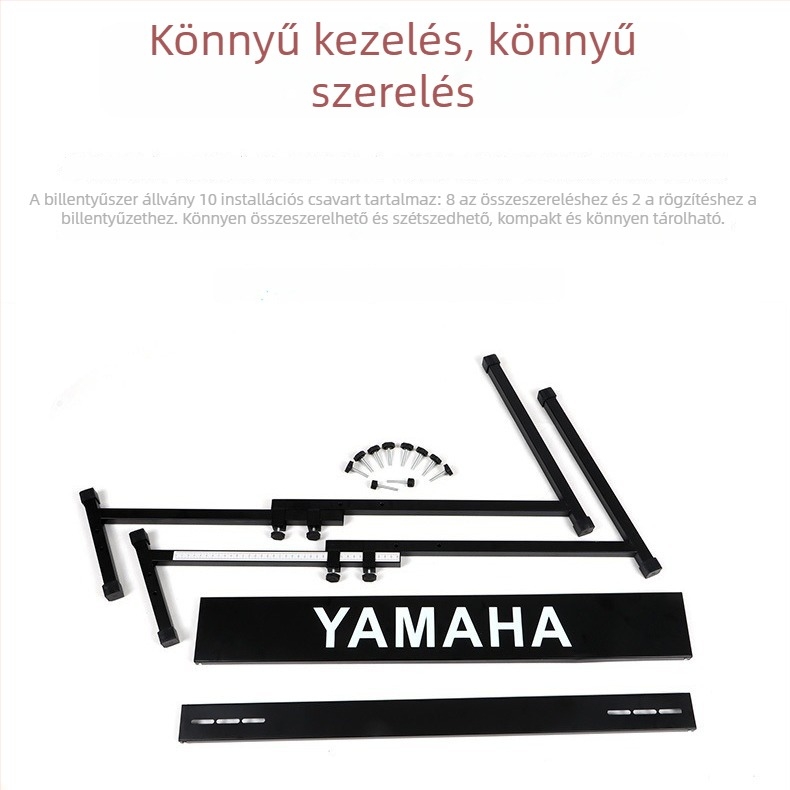 Z alakú állvány elektronikus billentyűkhöz, vaskeret, állítható magasság, támogatja a 61- és 88-billentyűs billentyűket, Yamaha és Casio kompatibilis