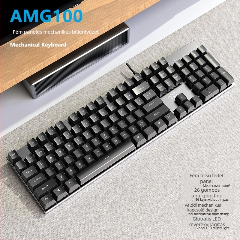 Gaming billentyűzet, 104 gombos, kábeles, csuklótámasz, modell W9528