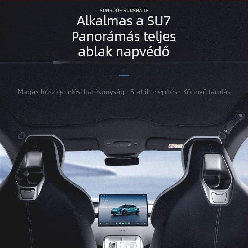 Xiaomi SU7 autóablak árnyékoló – jégkristály anyag, snap-in szerelés, tetőfedés