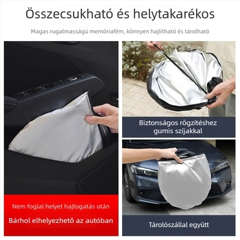 Autó napvédő a első szélvédőhöz – titan szövetből, pattintásos rögzítés, univerzális modell, egyszerű stílus, geometriai mintázat