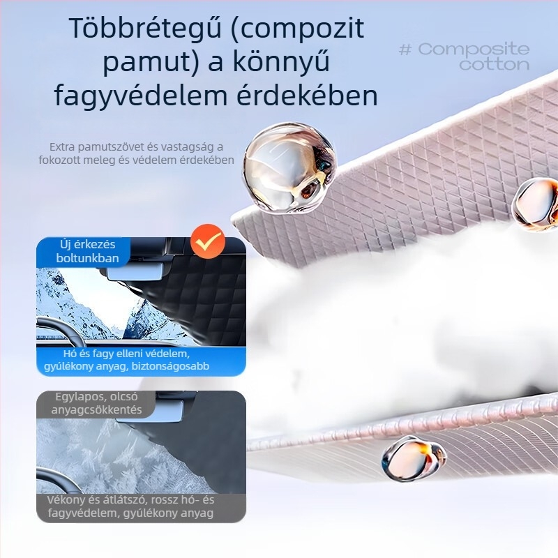 Autó első szélvédő napvédő árnyékoló, vastagabb hőszigetelés, univerzális illeszkedés, beépített telepítés