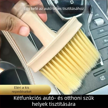Kézi tisztító kefével fogantyúval — műanyagból, puha sörtékkel, autó belső terekhez és billentyűzet közötti résekhez
