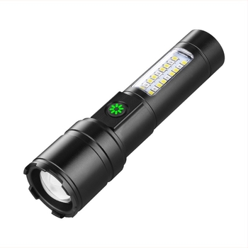 Kézi LED zseblámpa alumíniumötvözet testtel, újratölthető, 5W, 1200mAh, hatótávolság 200-500 m