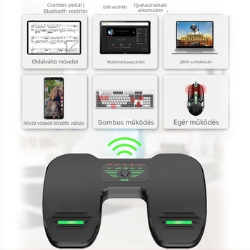 Automatikus partitúra oldalváltó – ABS anyag, By-p2 modell, Bluetooth, tabletával és okostelefonnal kompatibilis, professzionális elektronikus partitúra oldalváltás