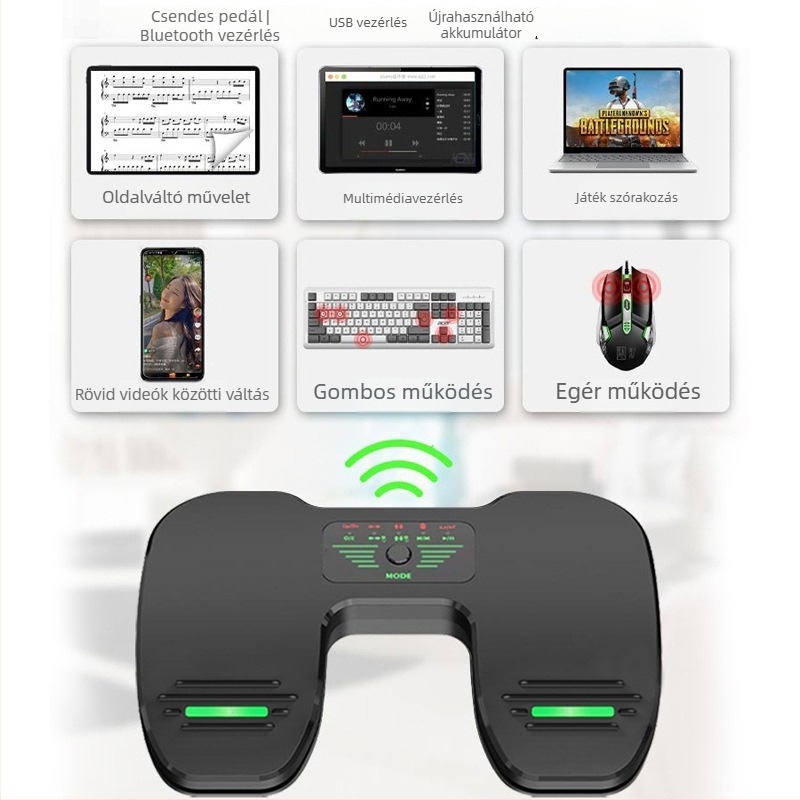 Automatikus partitúra oldalváltó – ABS anyag, By-p2 modell, Bluetooth, tabletával és okostelefonnal kompatibilis, professzionális elektronikus partitúra oldalváltás
