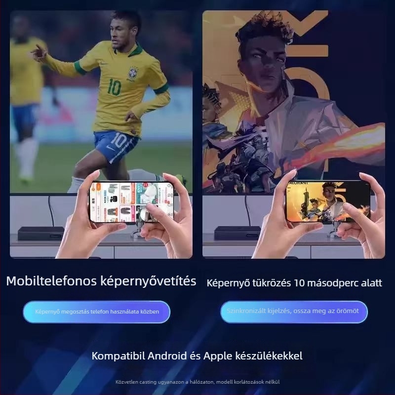 Android TV Box, 4K, nyolcmagos HiSilicon, 4GB flash memória, Android OS