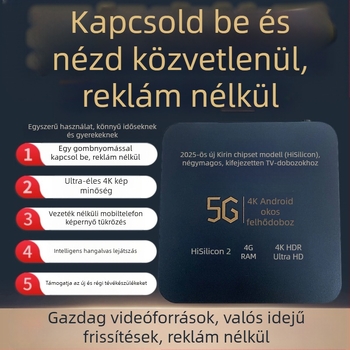 Androidos TV Box Hisense processzorral, 1GB RAM, 8GB tárhely, 4K kimenet