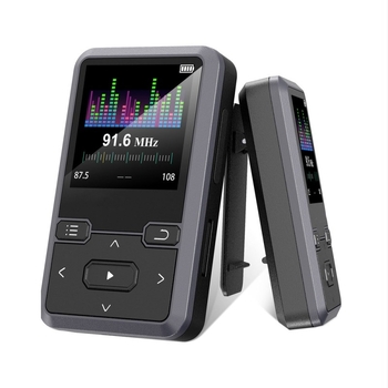 MB57 mini Bluetooth MP3 lejátszó, clipes dizájn, 1,5 hüvelykes mono kijelző, TF kártya bővítés, USB 2.0, MP3/WMA/WAV/OGG/FLAC/APE