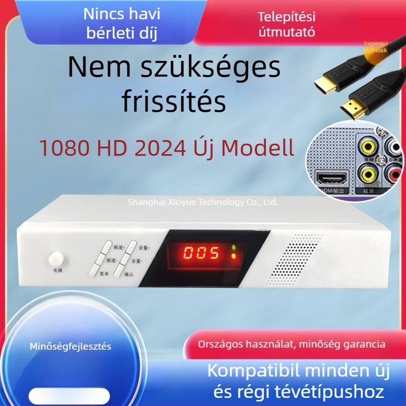HD tévé set-top box | univerzális kompatibilitás régi és új tévékkel | kimenet 480p, 128 MB memória, Wi‑Fi