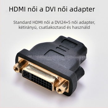 HDMI–ről DVI-re adapter | DVI interfész, adapterkártya, ezüstözött mag, adatátviteli sebesség 1, egyfejű csatlakozó