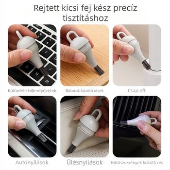 Repedés-tisztító kefe — hordozható, levehető billentyűzet- és porecset, puha sörtéjű ablakkárpányhoz