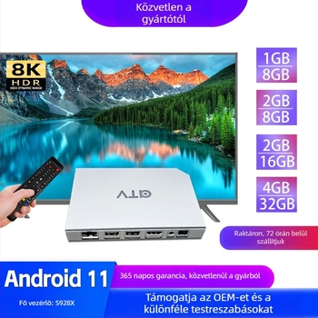 S928X Android TV Box – 8K kimenet, 1GB RAM, 1TB tárhely, HDMI