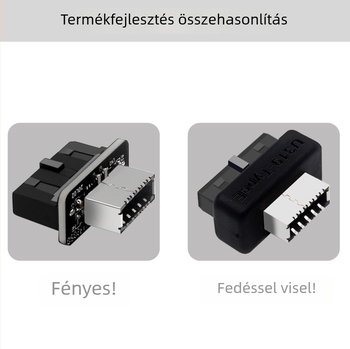 Type-E USB fej-adapterkártya: 19/20-pin Type-E interfészhez, elülső panel Type-C porttal integrált