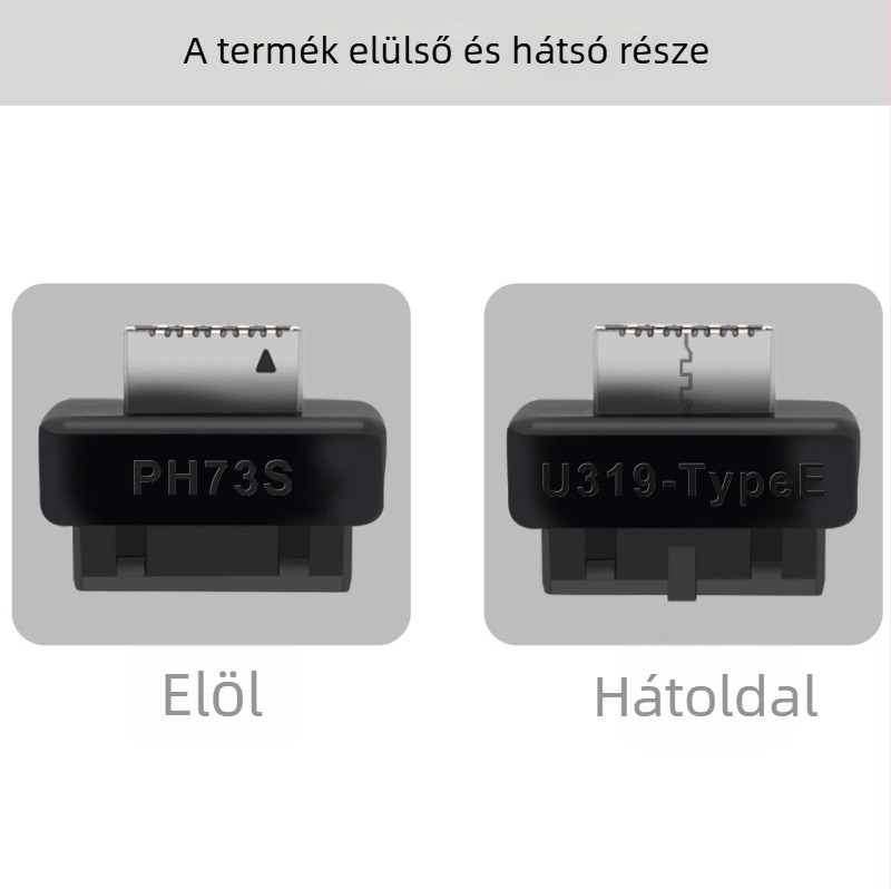 Type-E USB fej-adapterkártya: 19/20-pin Type-E interfészhez, elülső panel Type-C porttal integrált