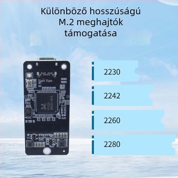 M.2 SSD adapterkártya 9220 chip, USB 3.0 interfész, 20 Gbps átviteli sebesség, modell 9220-U128