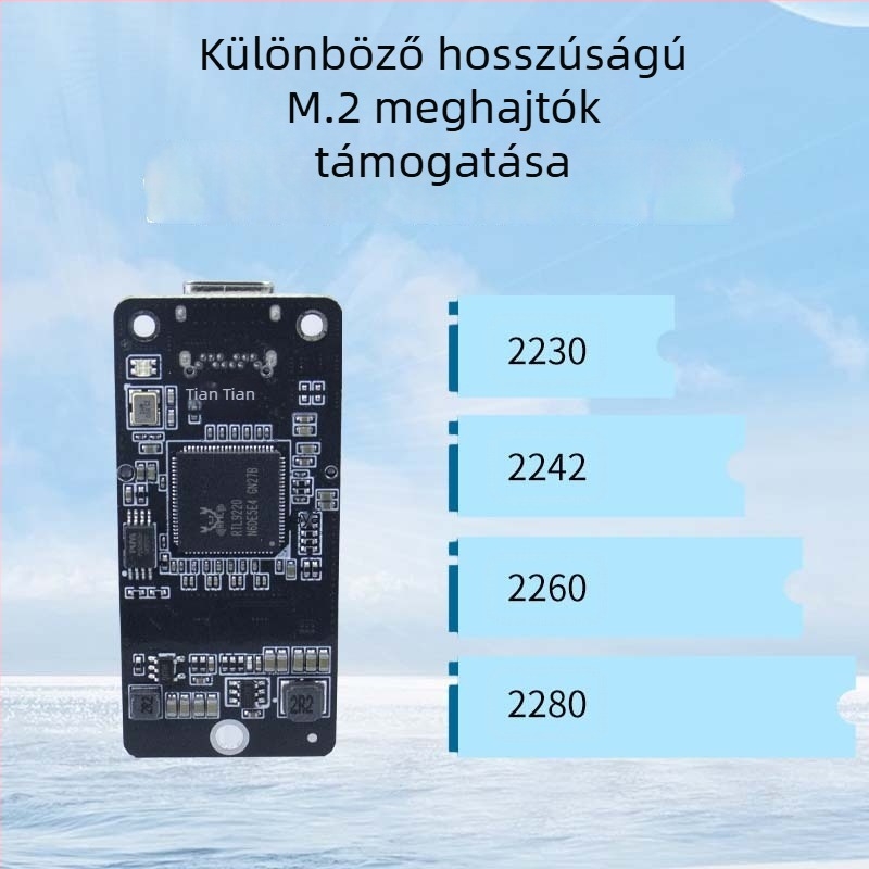 M.2 SSD adapterkártya 9220 chip, USB 3.0 interfész, 20 Gbps átviteli sebesség, modell 9220-U128