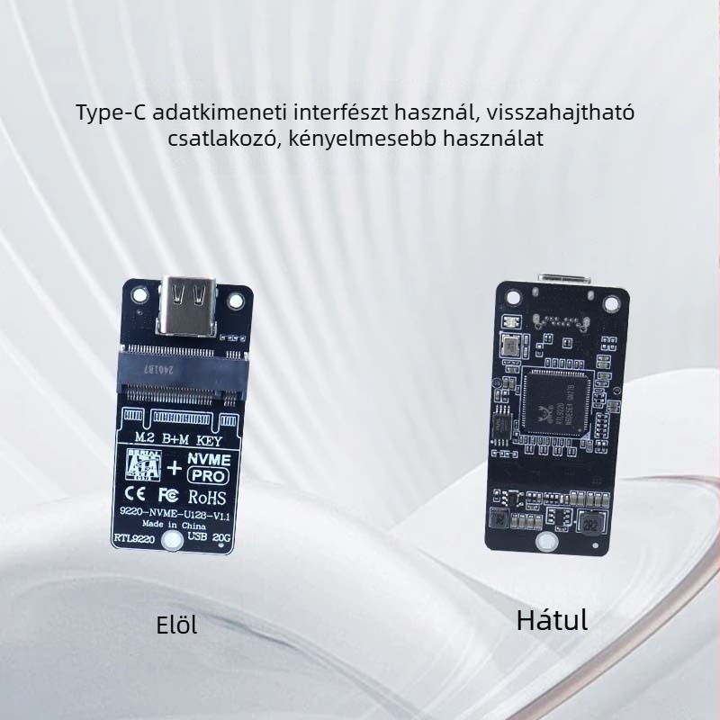 M.2 SSD adapterkártya 9220 chip, USB 3.0 interfész, 20 Gbps átviteli sebesség, modell 9220-U128