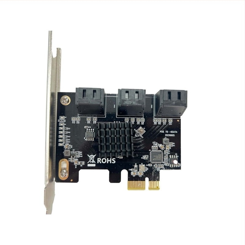 PCIe-SATA 3.0 adapterkártya, 6-portos SATA bővítő, ASM1061 vezérlő, 6 Gbps