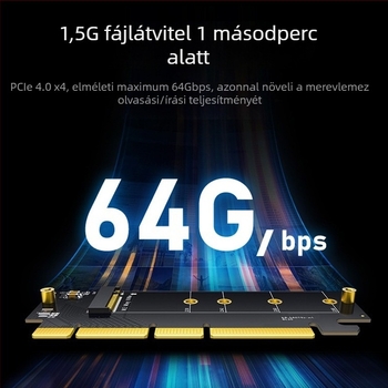 PCIe x16 – M.2 NVMe adapterkártya - Modell X0094, PCIe 3.0/4.0 protokoll, 6400 MB/s adatátvitel