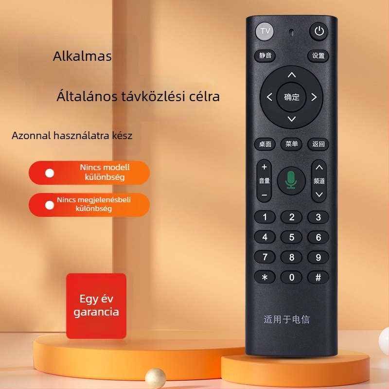 Universal távirányító telekommunikációs set-top boxokhoz, Rongsheng, modell Telecommunications universal, 10 m hatótávolság