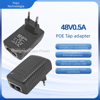 PoE tápegység Yueyu – bemenet 12V 1A, sorozat: PoE tápegységek, tömeg 10 g