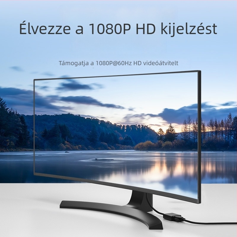 DP–to–VGA adapterkábel rézmaggal és kiváló minőségű chippel, adatátvitel sebesség 10