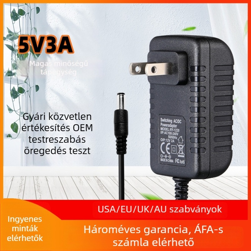 5V3A falba dugható tápegység hálózati TV-set-top boxhoz és LED-szalaghoz