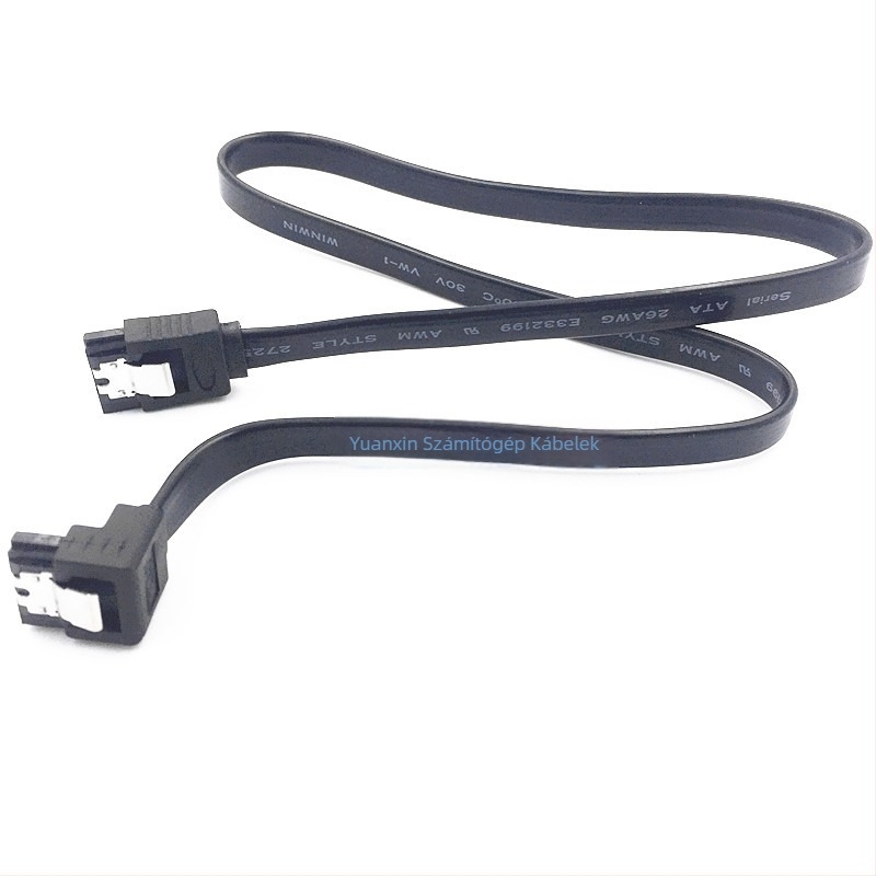 Patch cord SATA 3.0 szögletes adatkábel merevlemezhez, interfész Serial Port, hossz 0.4 m, Hongjixin