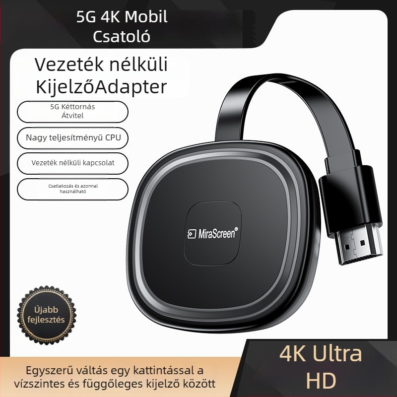 Vezeték nélküli 4K képernyőmegosztó eszköz, két sávos WiFi, HDMI kimenet, AM8272 processzor, 128MB RAM