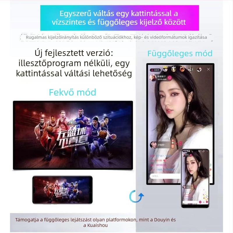 Vezeték nélküli 4K képernyőmegosztó eszköz, két sávos WiFi, HDMI kimenet, AM8272 processzor, 128MB RAM