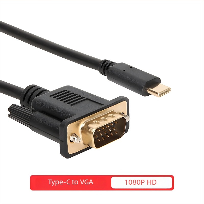 Type-C to VGA HD konverter, USB-C 3.1, VGA interfész, rézmag, modell HD-TV01