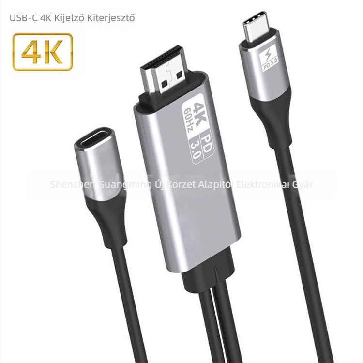 USB-C to HDMI kábel FD-F109, PD3.0 Power Delivery, 4K60Hz támogatás, Rézmag, Hossz 1.8 m
