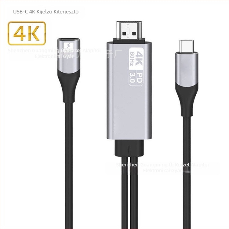 USB-C to HDMI kábel FD-F109, PD3.0 Power Delivery, 4K60Hz támogatás, Rézmag, Hossz 1.8 m