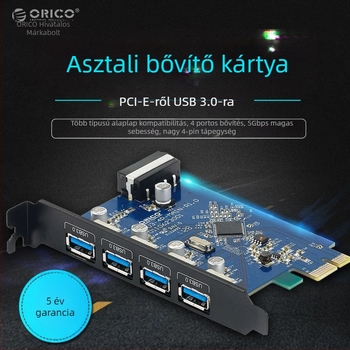 Orico PCI-E USB 3.0 bővítő kártya négy porttal, PVU3-4P, VLI805